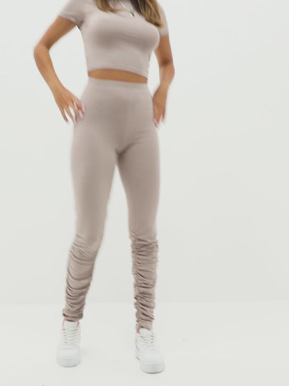 Ruched Detail Set Dusty Pink