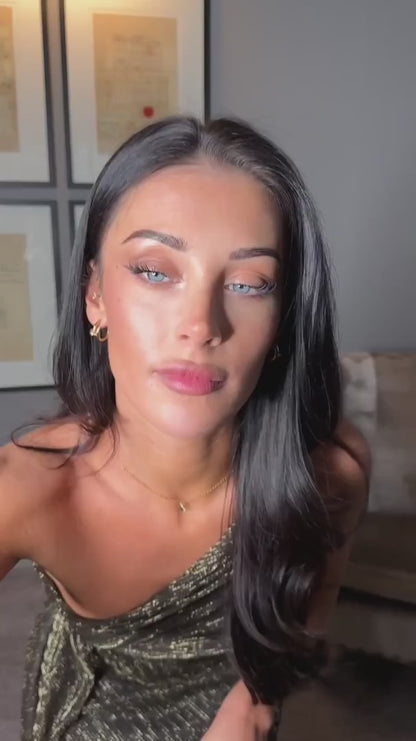 Gold Thread One Shoulder Cut Out Detail Plisse Midi Dress