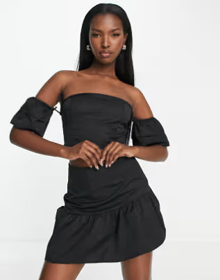 Bandeau and Skirt Co-ord set in black