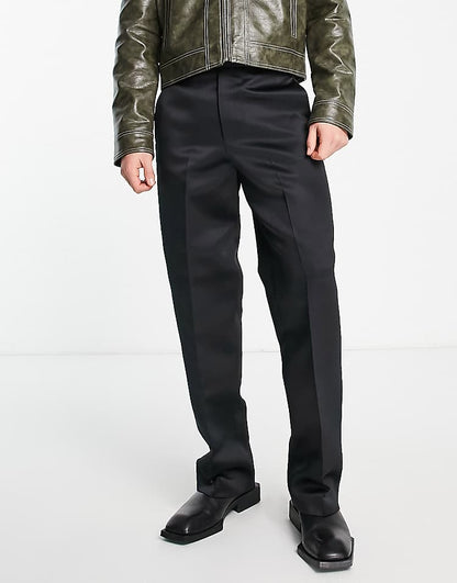 Tapered Smart Trouser In Black High Shine