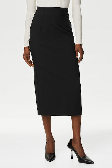 Midaxi Column Skirt Black