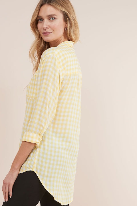 Modal Shirt With Print Yellow And White