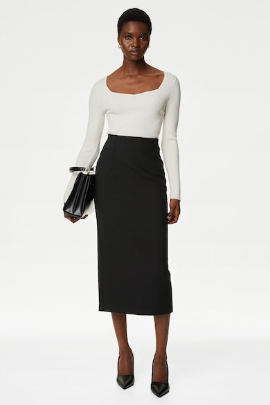 Midaxi Column Skirt Black