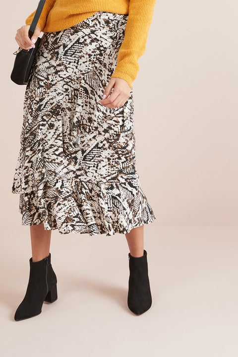 Animal Print Wrap Skirt