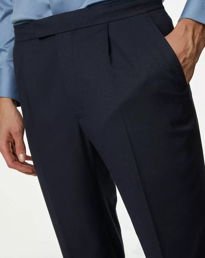 Half-Elasticated Waist Trousers Navy