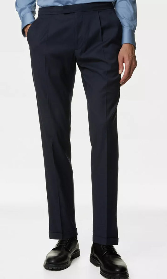 Half-Elasticated Waist Trousers Navy