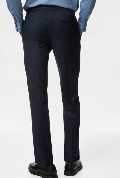 Half-Elasticated Waist Trousers Navy