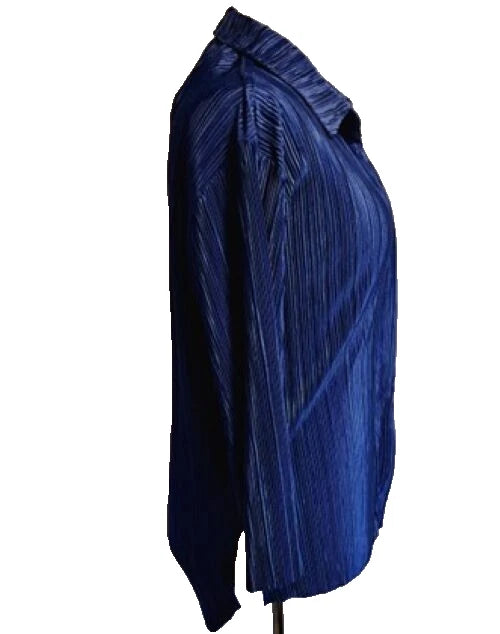 Blue Plisse Shirt
