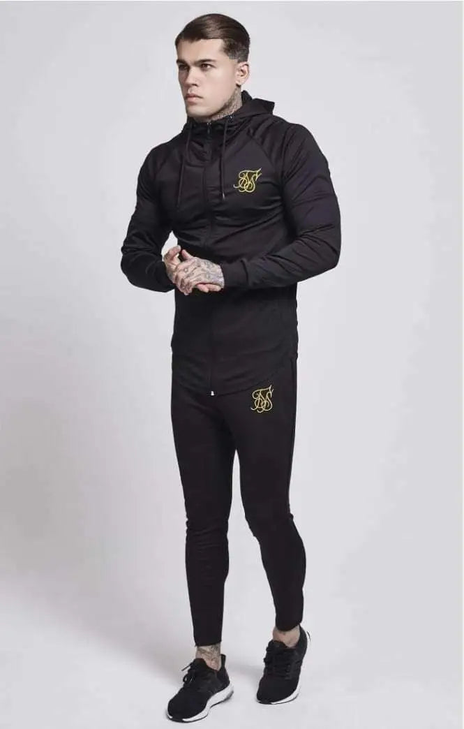 Zonal Zip Through Track Top Black Gold