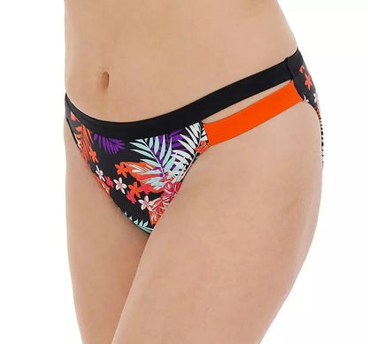 Cut Out Side Tropical Bikini Brief