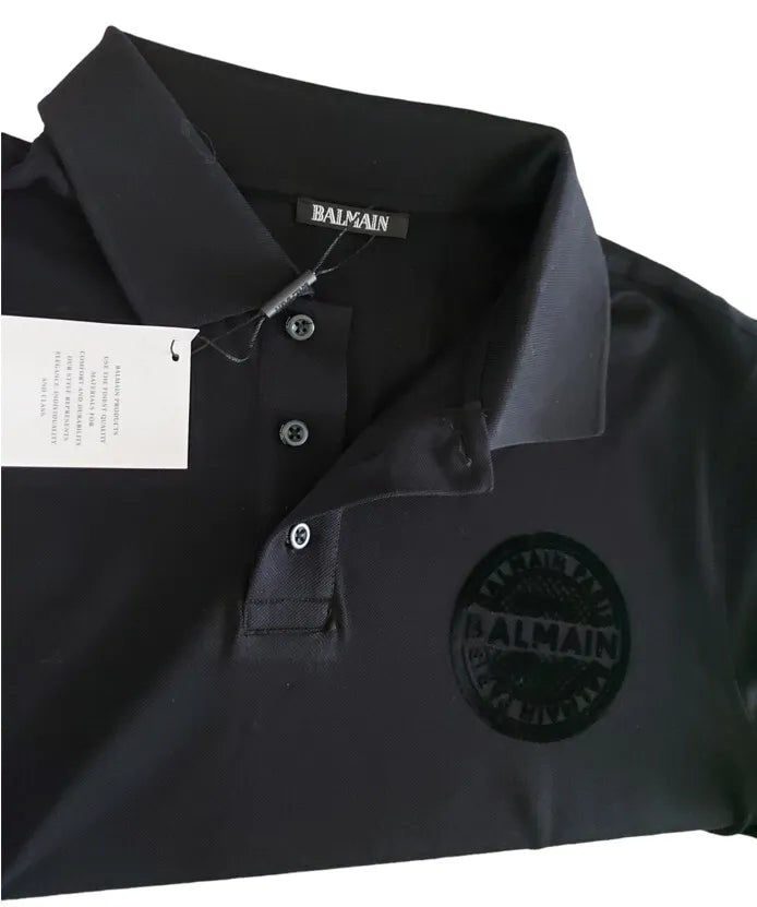 Black Logo Tape Sleeve Polo Shirt