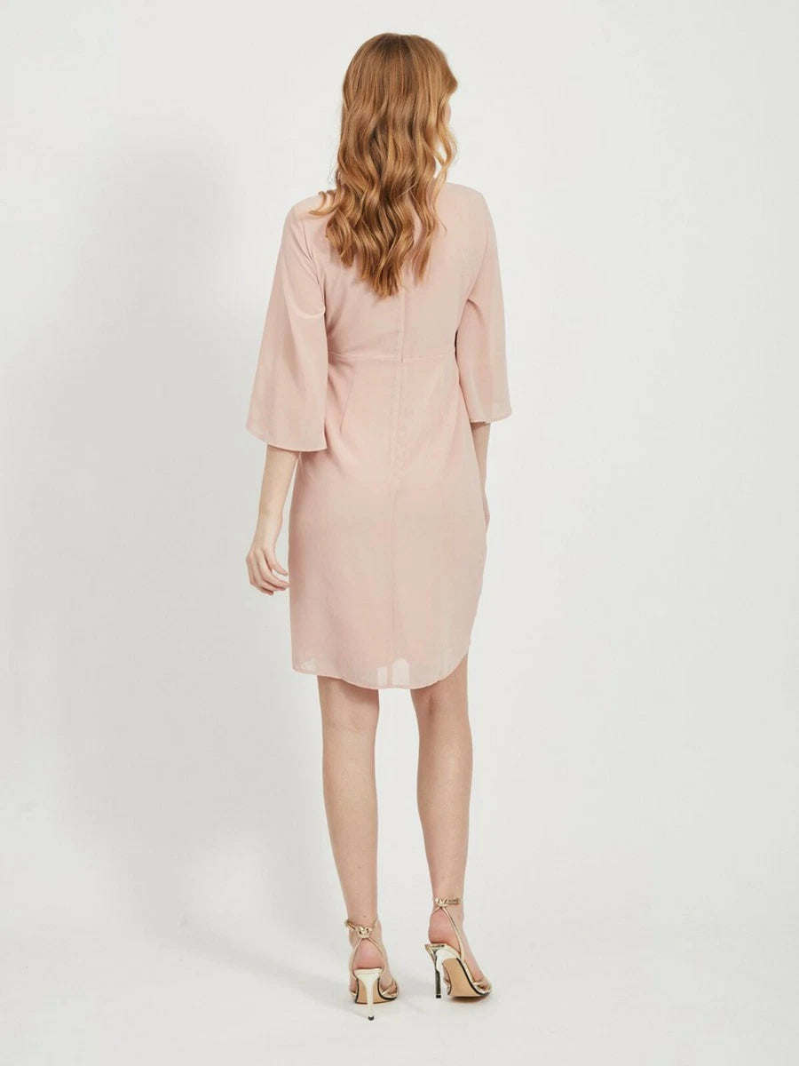 Vimicada Sleeve 3/4 Midi Dress Pale Mauve