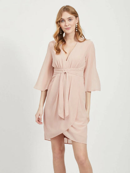 Vimicada Sleeve 3/4 Midi Dress Pale Mauve
