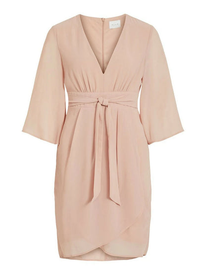 Vimicada Sleeve 3/4 Midi Dress Pale Mauve