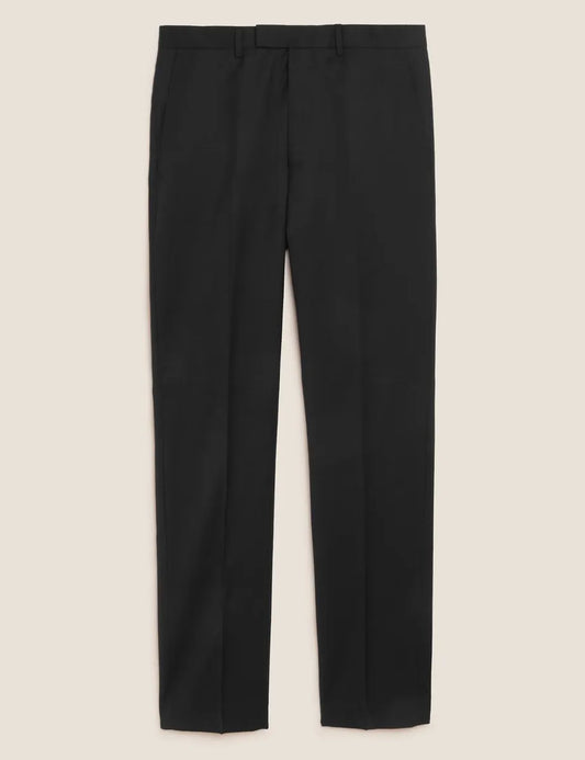 Autograph Tailored Fit Pure Wool Suit Trousers Black