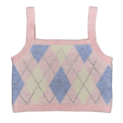 Pink Argyle Diamond Cami Co- Ord