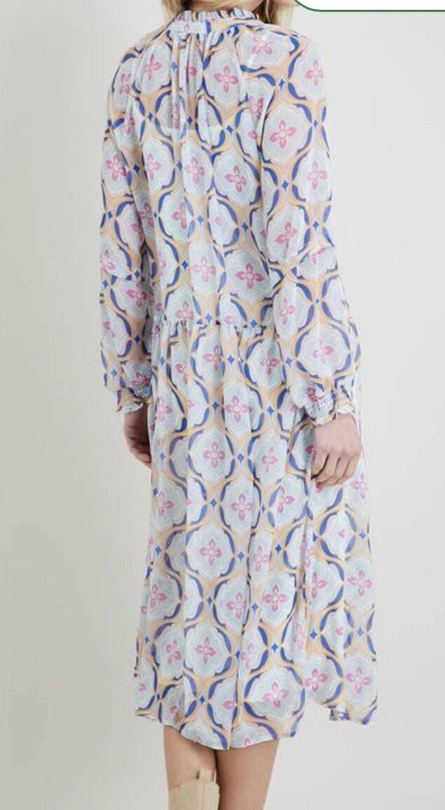 Chiffon Tile Print Dress