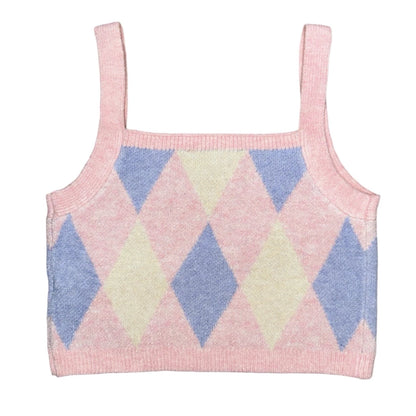 Pink Argyle Diamond Cami Co- Ord