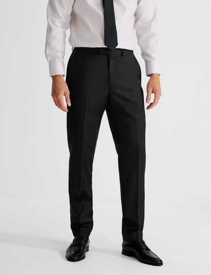 Autograph Tailored Fit Pure Wool Suit Trousers Black