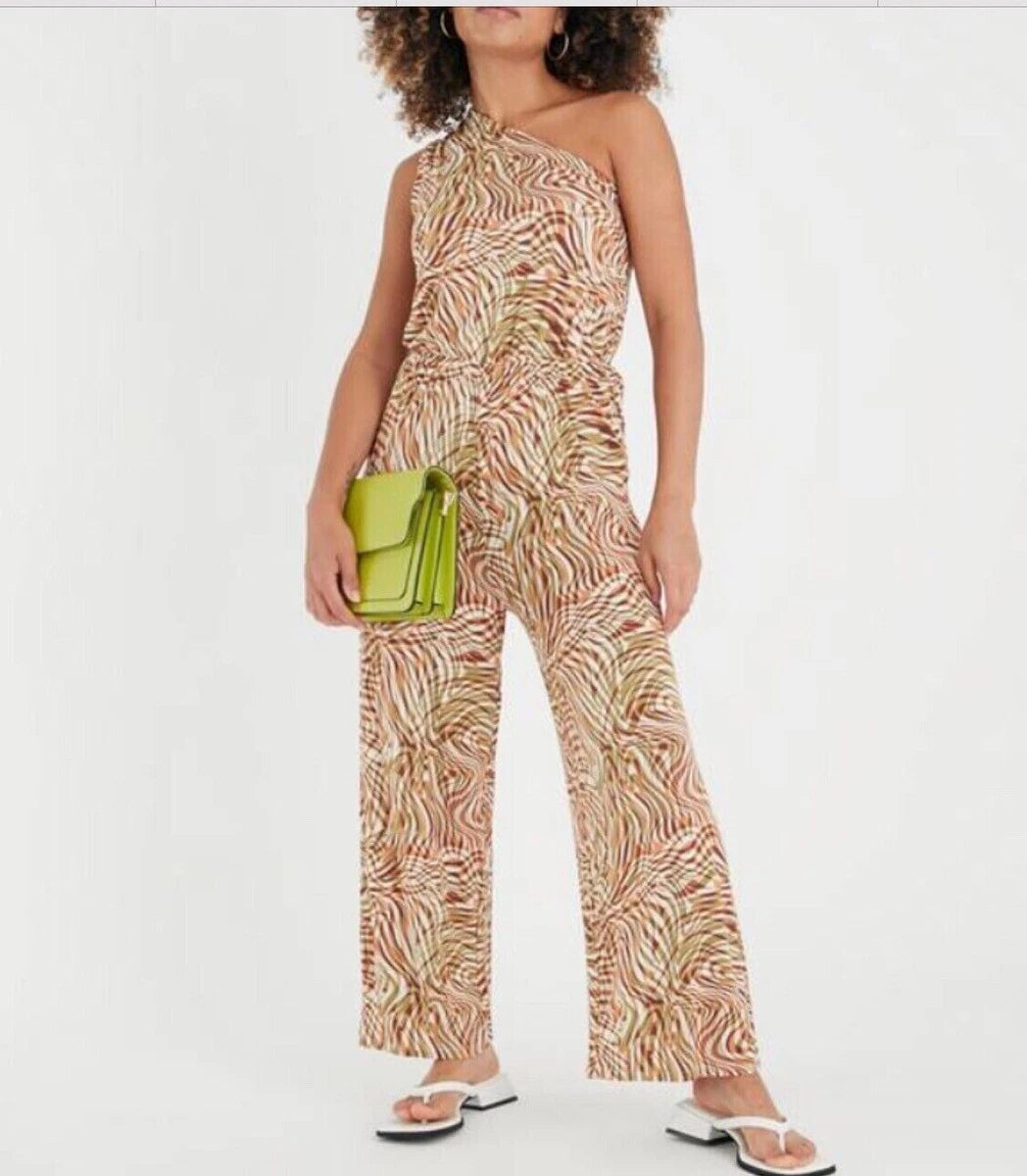 One Shoulder Wide Leg Jumpsuit