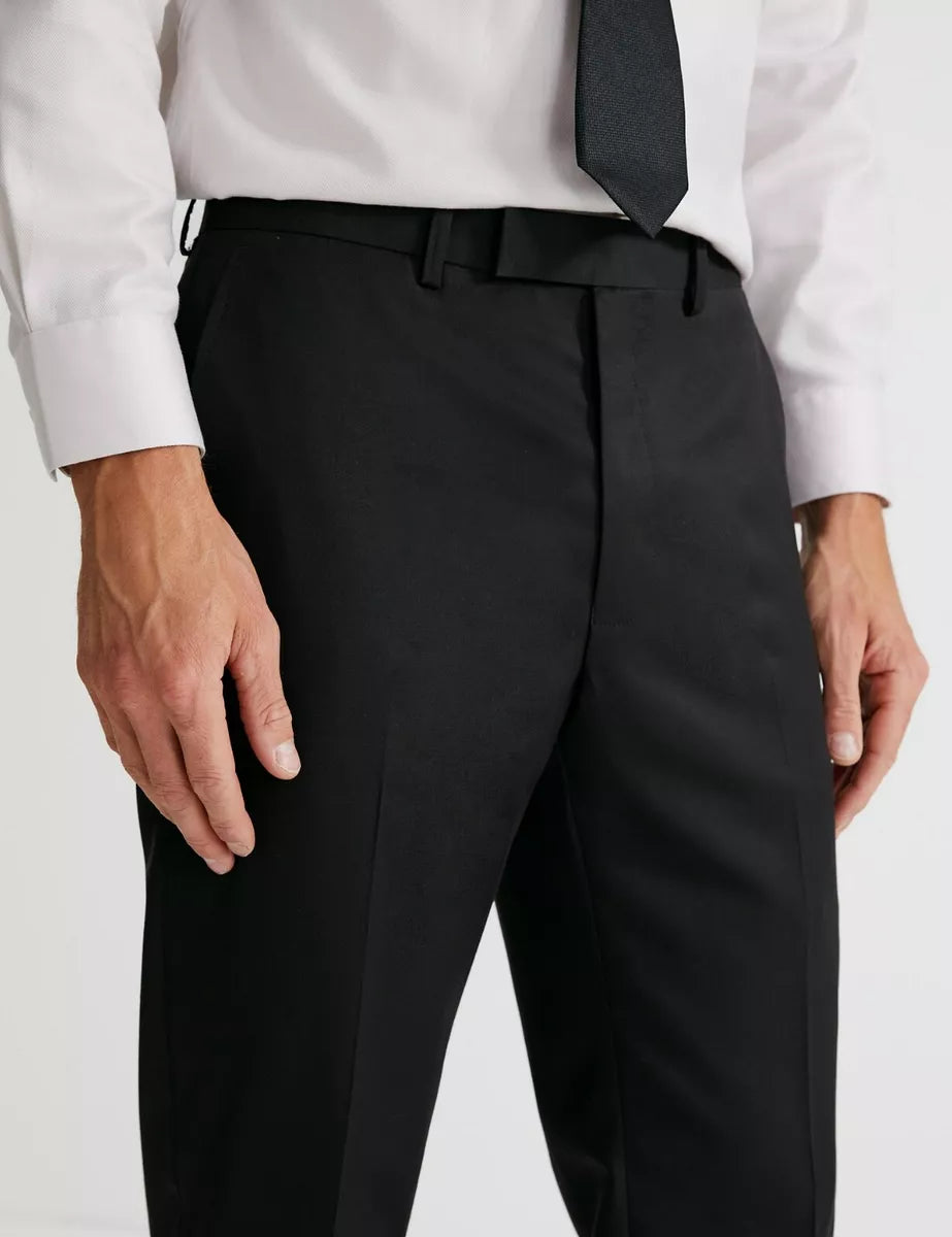 Autograph Tailored Fit Pure Wool Suit Trousers Black