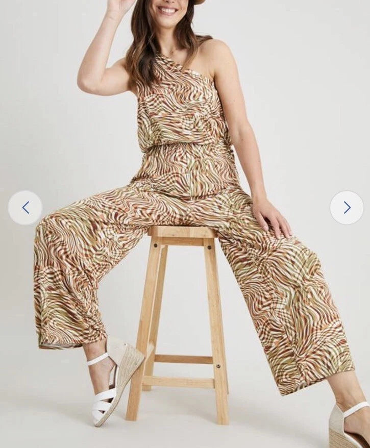 One Shoulder Wide Leg Jumpsuit