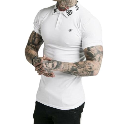 Old English Embroidery Collar Polo White