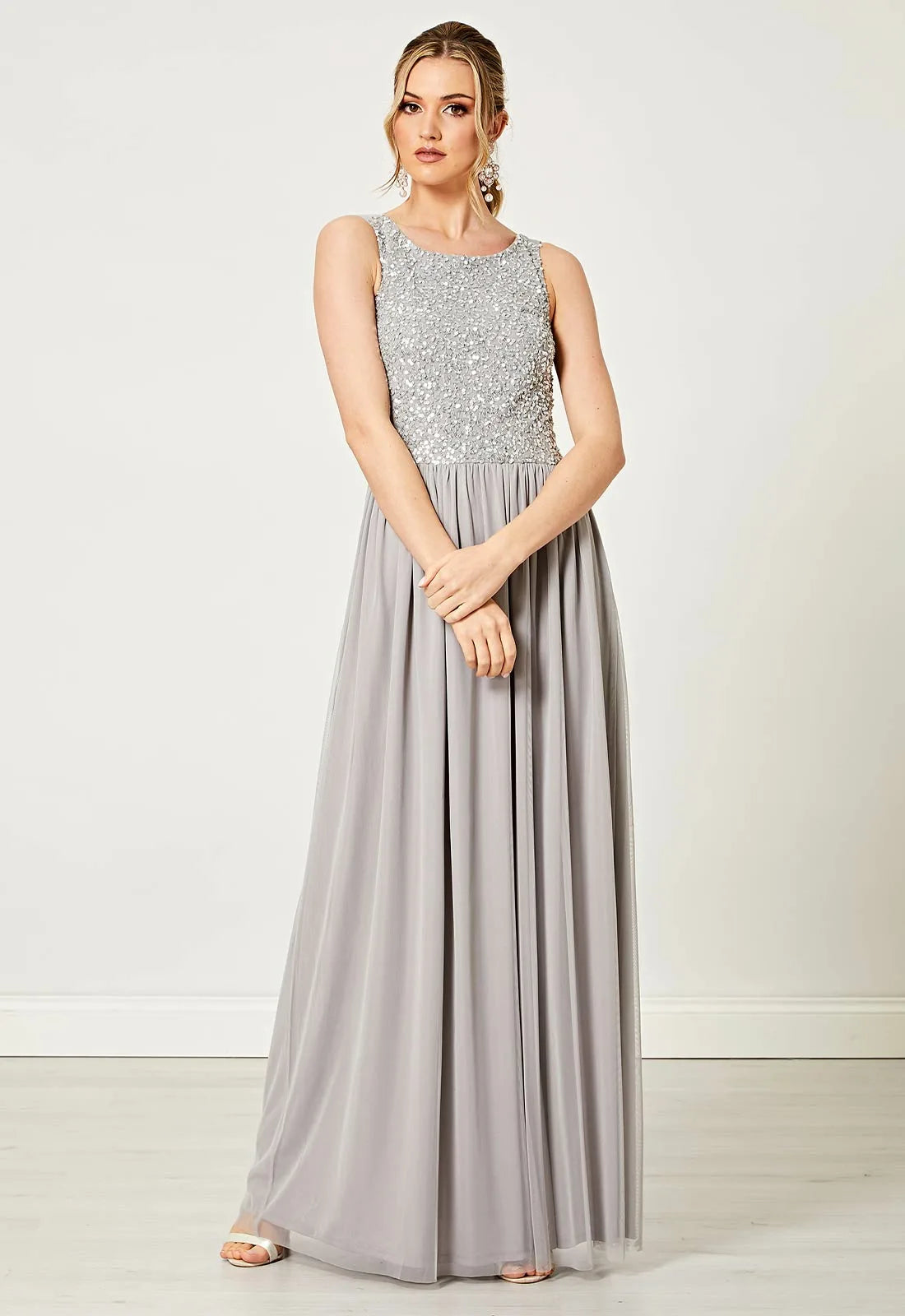 Grey Sequin Maxi Dress