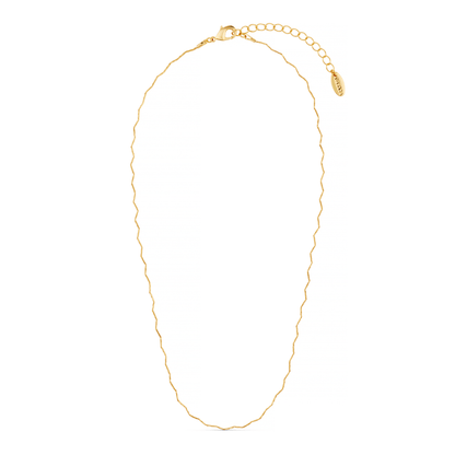 Fine Wave Chain Necklace-Gold