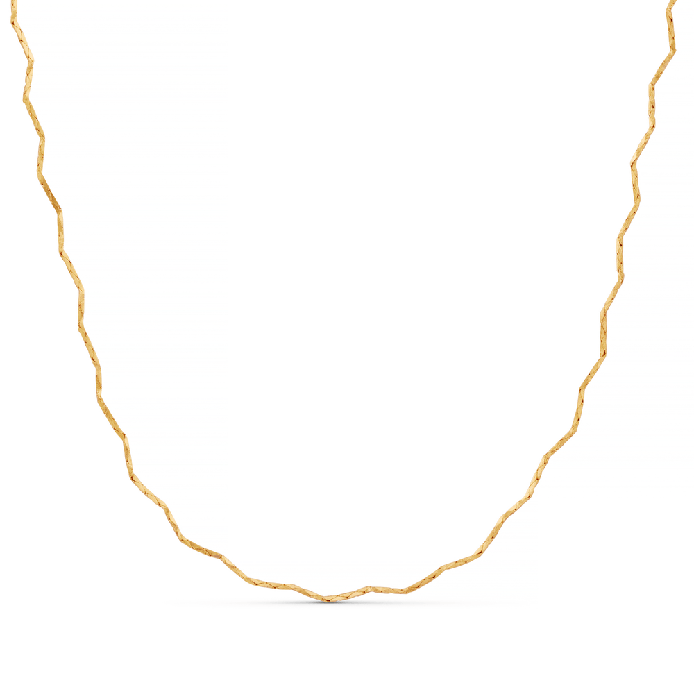 Fine Wave Chain Necklace-Gold