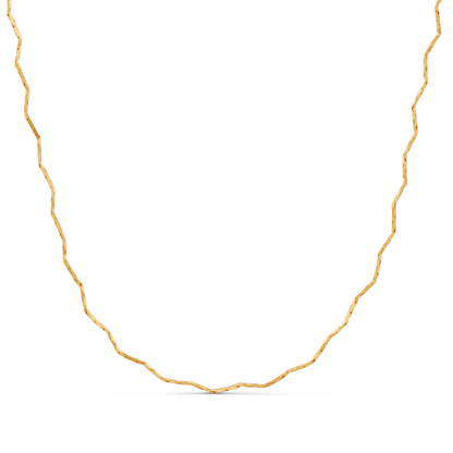 Fine Wave Chain Necklace-Gold