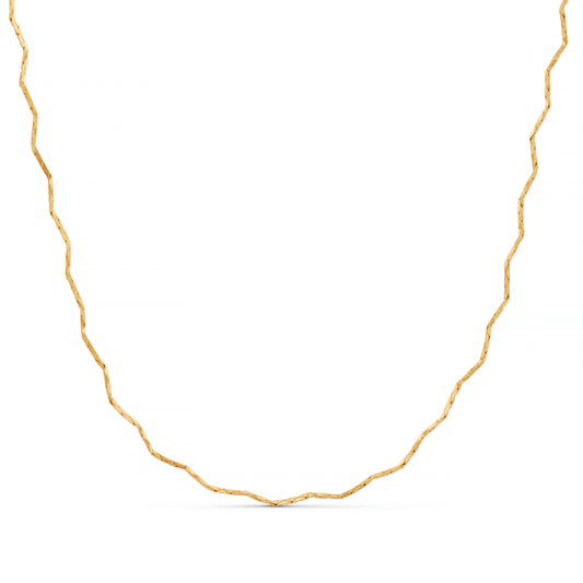 Fine Wave Chain Necklace-Gold