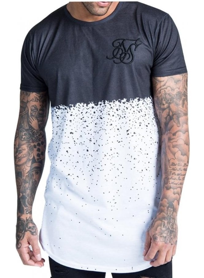 Dispersed Curved Hem Tee White