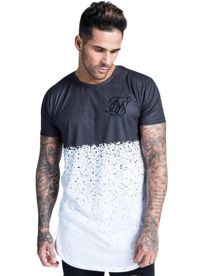 Dispersed Curved Hem Tee White