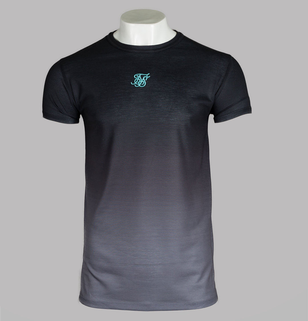 Reverse Collar Box Tee Black Grey