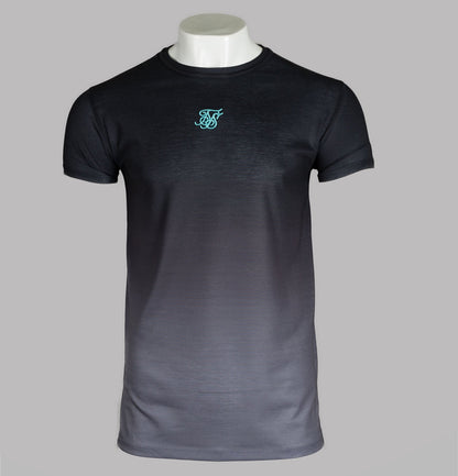 Reverse Collar Box Tee Black Grey