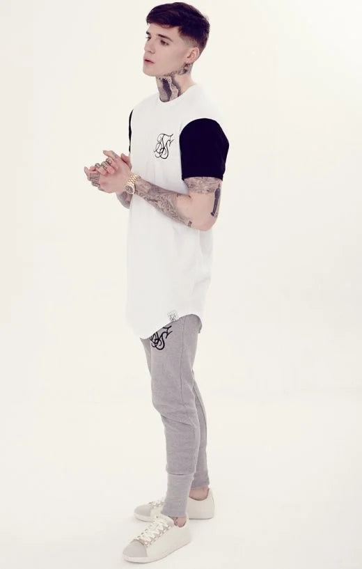 Curved Hem' T-shirt - White