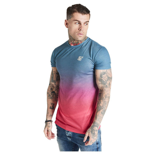 Curved Hem Faded Tee Red Sunset