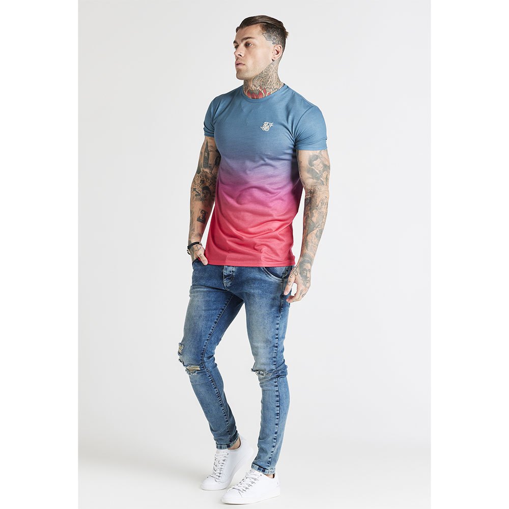 Curved Hem Faded Tee Red Sunset