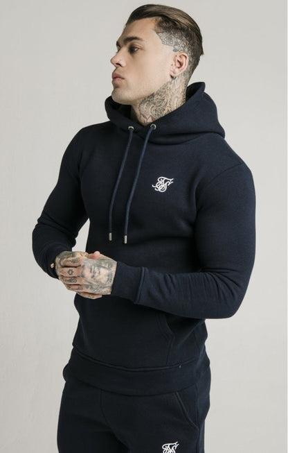 Navy Essentials Muscle Fit Overhead Hoodie