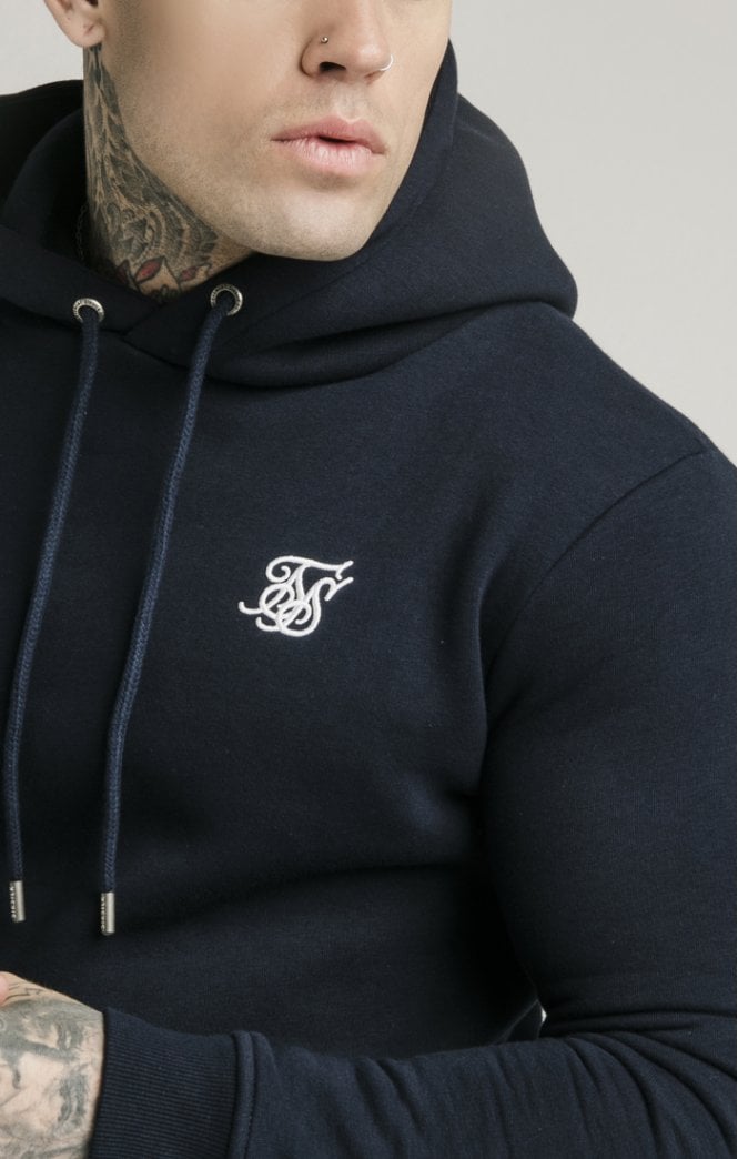 Navy Essentials Muscle Fit Overhead Hoodie