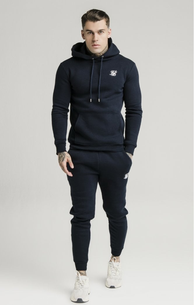 Navy Essentials Muscle Fit Overhead Hoodie