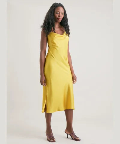 Gold Satin Cami Slip Dress