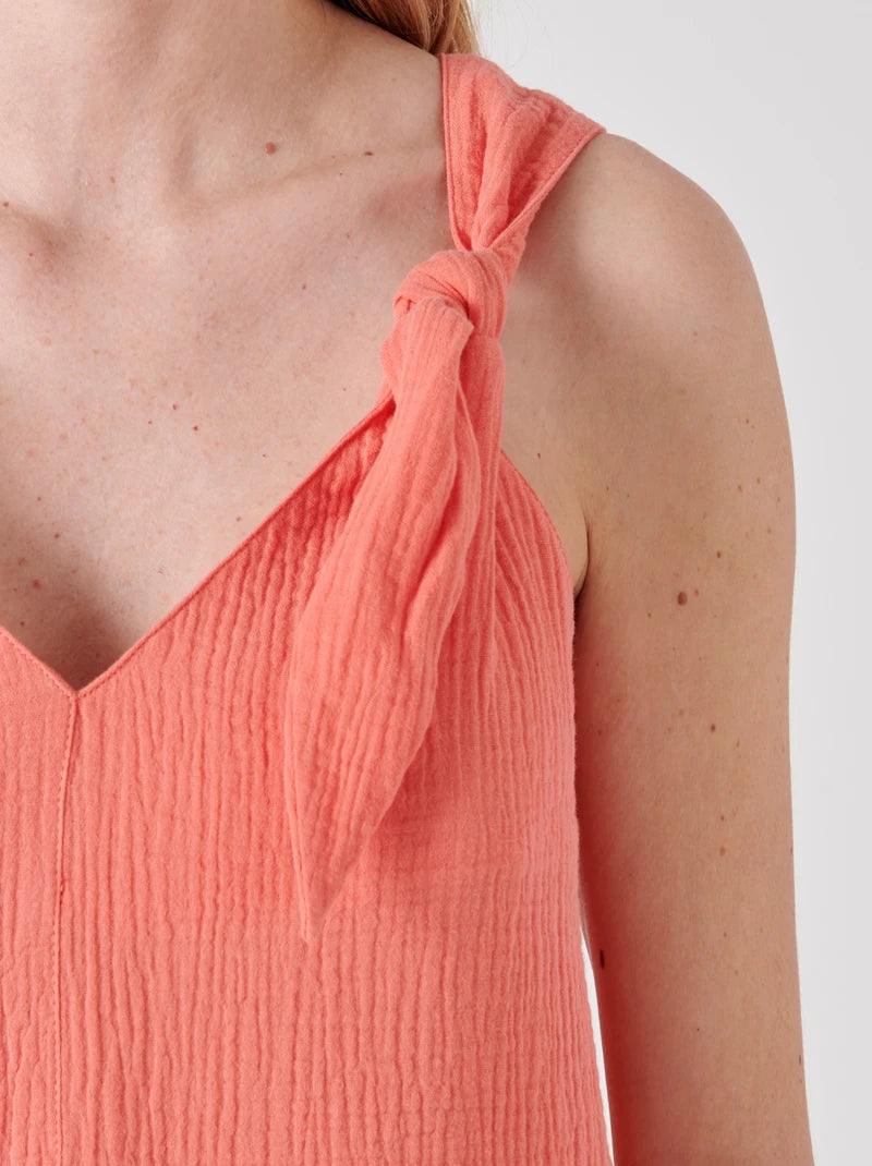 Damart Sleeveless Top-Ties In Orange