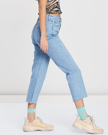 Light Wash Straight Leg Jeans