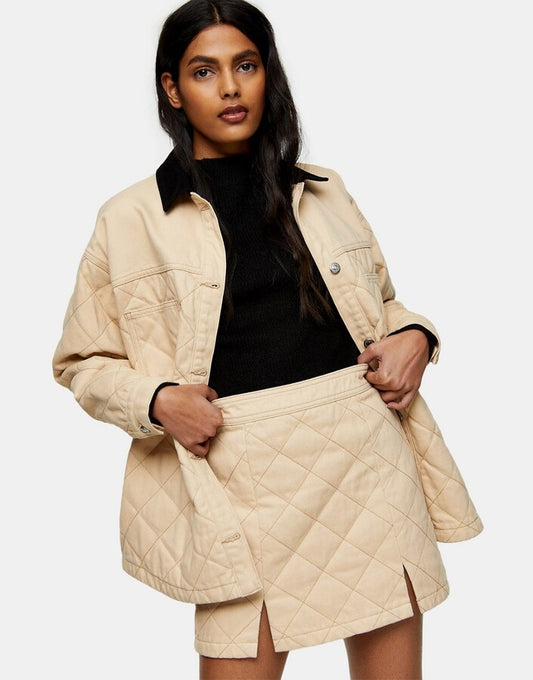Quilted skirt in Ecru