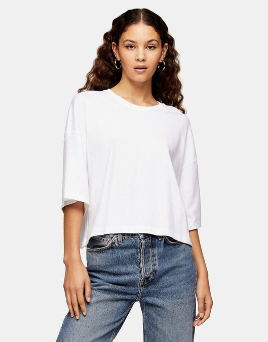 Short Sleeve Boxy T-shirt in White