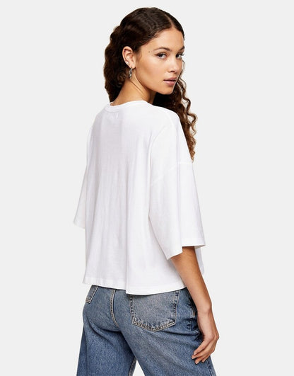 Short Sleeve Boxy T-shirt in White