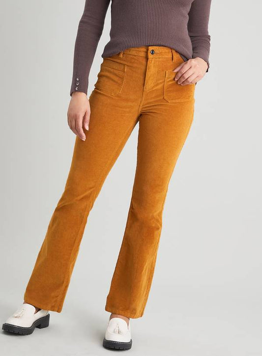 Tan Kick Flare Corduroy Trousers