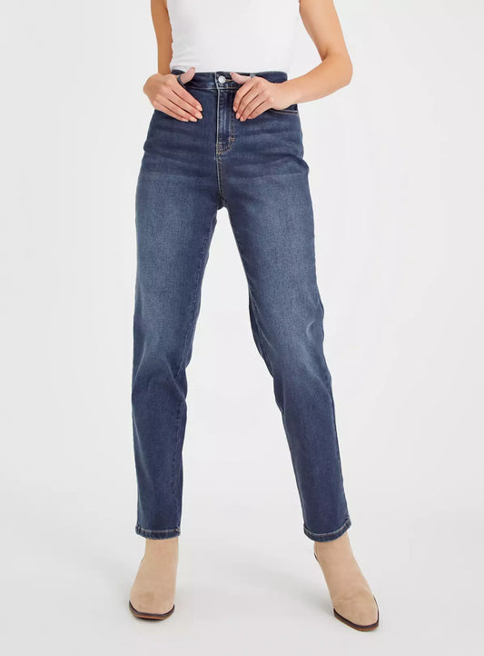 Blue Denim Straight Leg Jeans